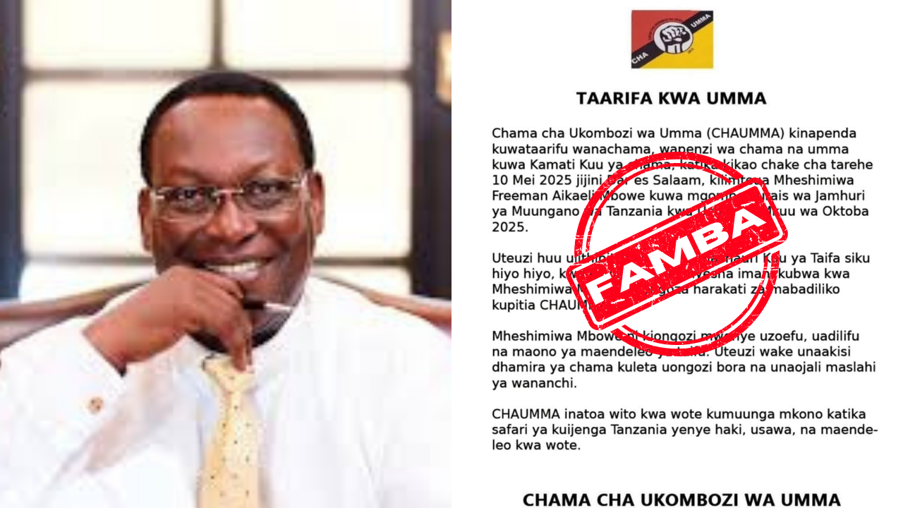 SI KWELI: Mbowe hajateuliwa kugombea Urais kupitia Chaumma