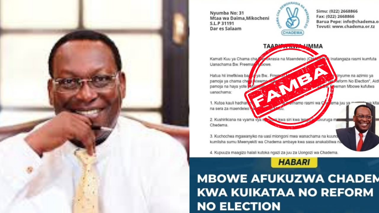 SI KWELI: Freeman Mbowe afukuzwa Chadema